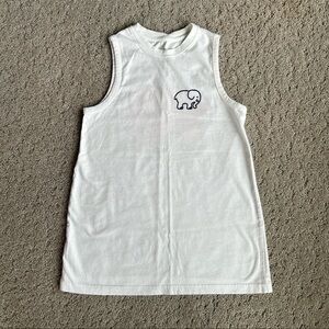 Ivory Ella Cotton Sleeveless Tank Top Elephant White Orange Sea Shells XXS EUC
